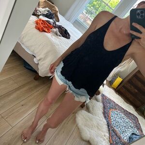 Free people tank top flowy black Small